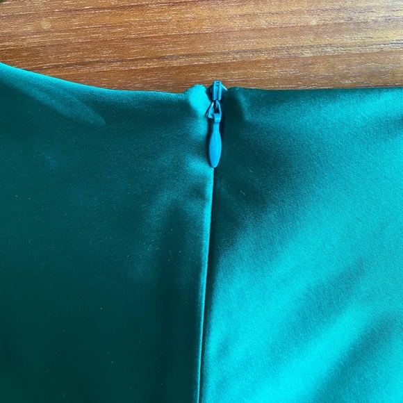 Rosetta Getty green stretch-satin blouse knotted puff sleeves size 4 MSRP $750 - Picture 7 of 12